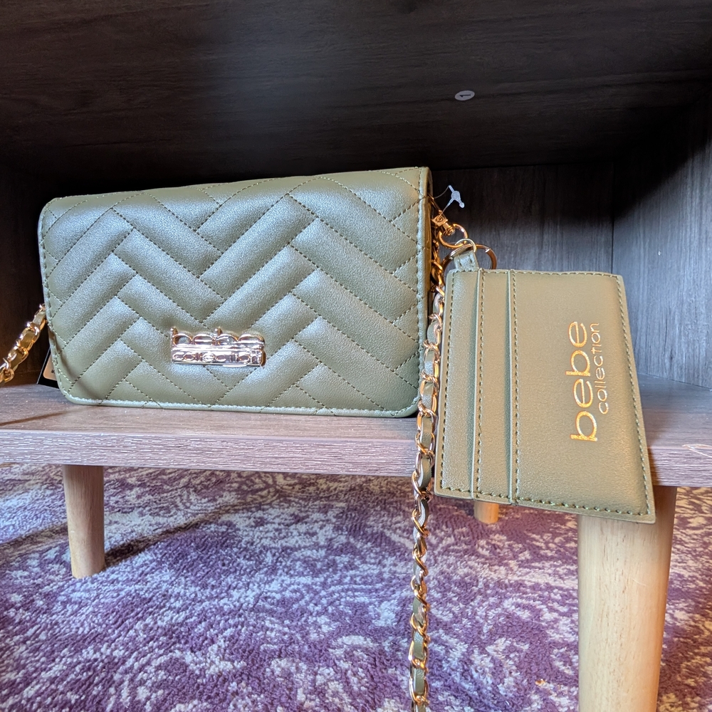 Olive Quilted Chain Crossbody
